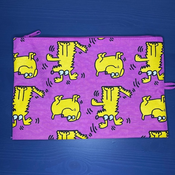 BAGGU Medium Go Pouch Keith Haring Dog Print NWOT - Picture 2 of 9